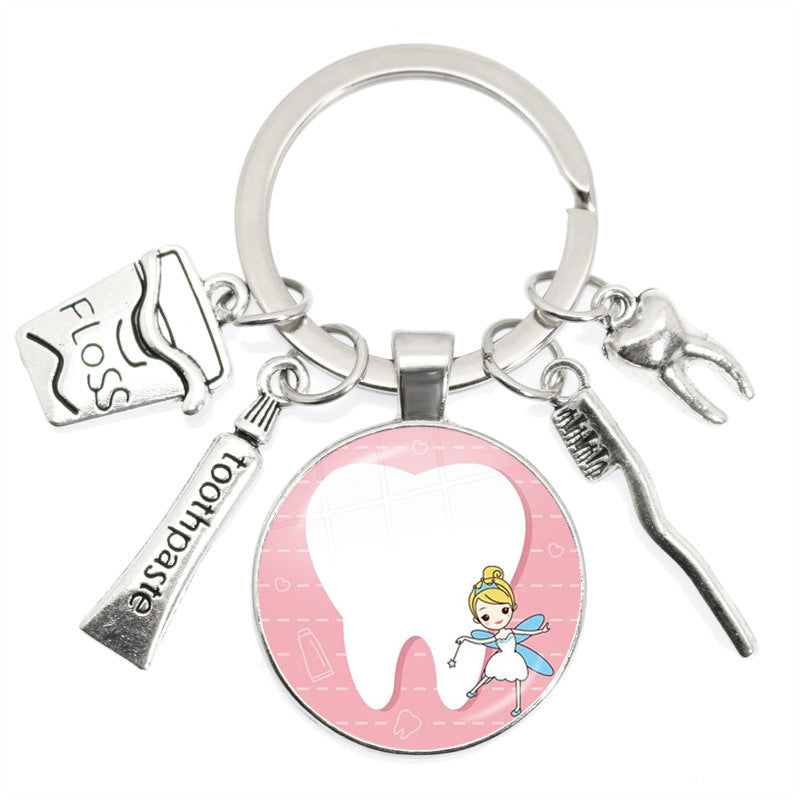 Wholesale Alloy Tooth Shape Keychain